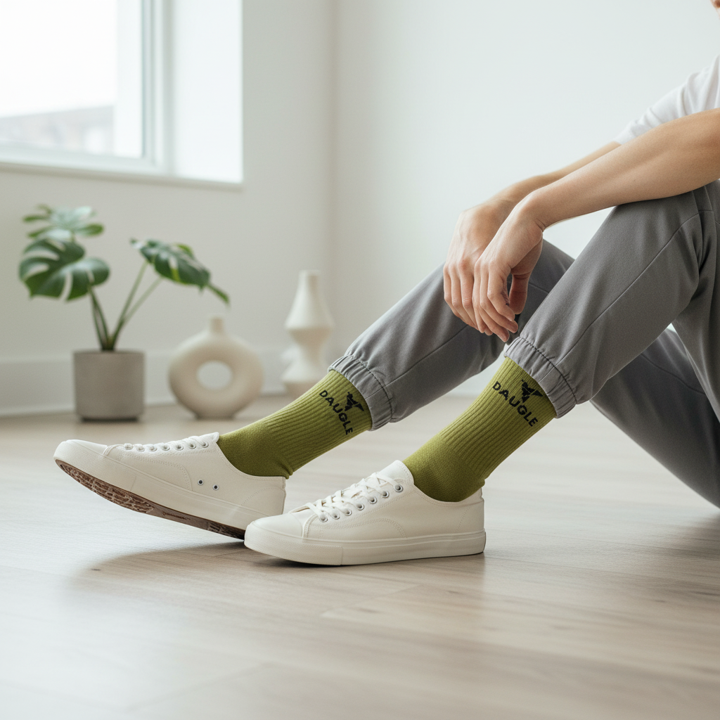 Daugle olive socks casual wear
