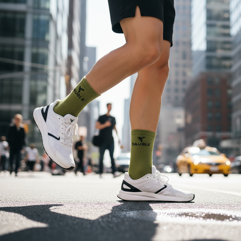 Daugle olive socks urban jogging shot